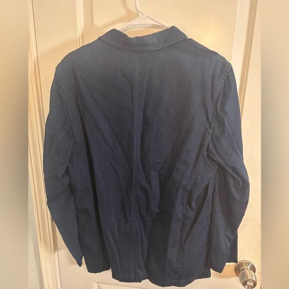 GAP Dark Blue denim twill Cotton Blazer size m EUC - Picture 5 of 5